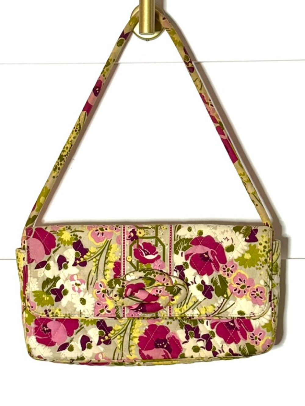 Vera Bradley Knot Just a Clutch Shoulder Bag in Make Me Blush Pattern